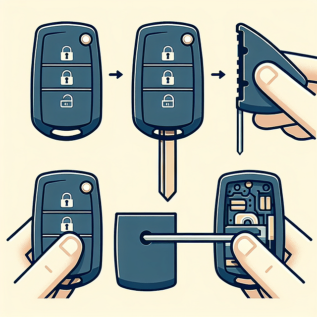 Prying open a Chevrolet key fob