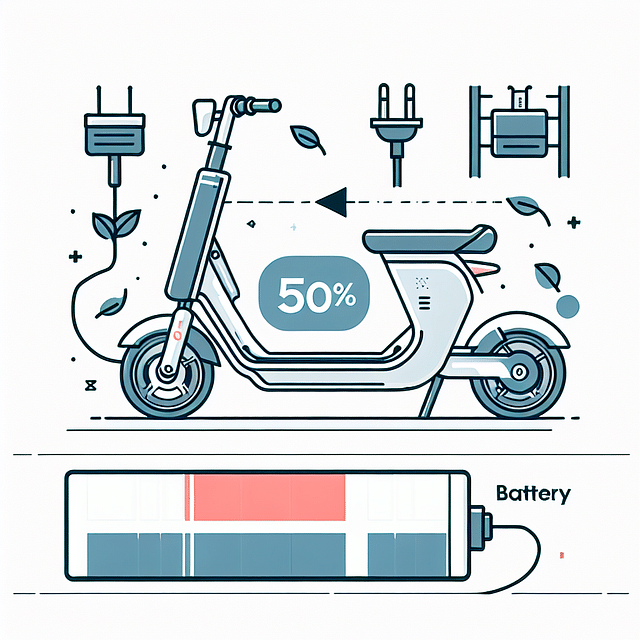 electric scooter battery at 50% charge
