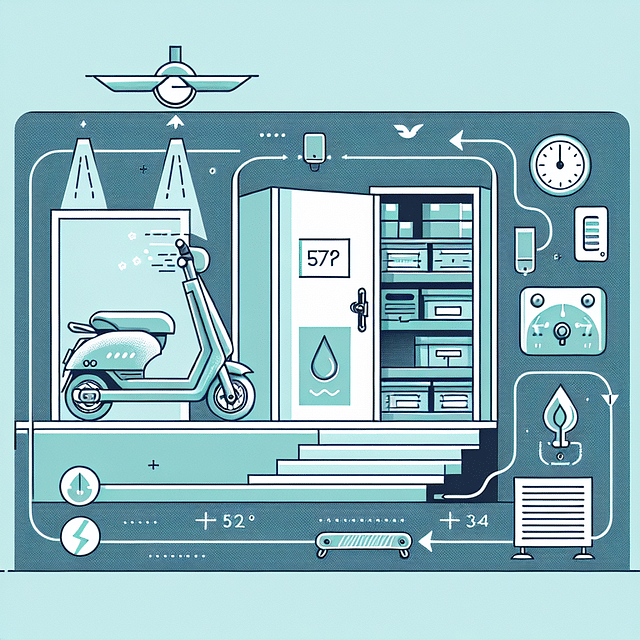 electric scooter stored in a temperature-controlled room
