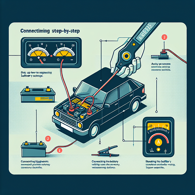 voltmeter checking car battery voltage