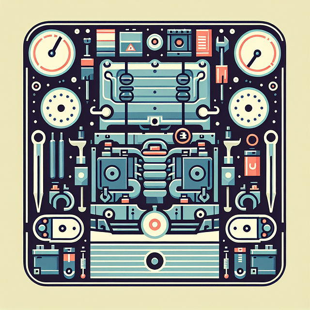 car engine bay with battery visible