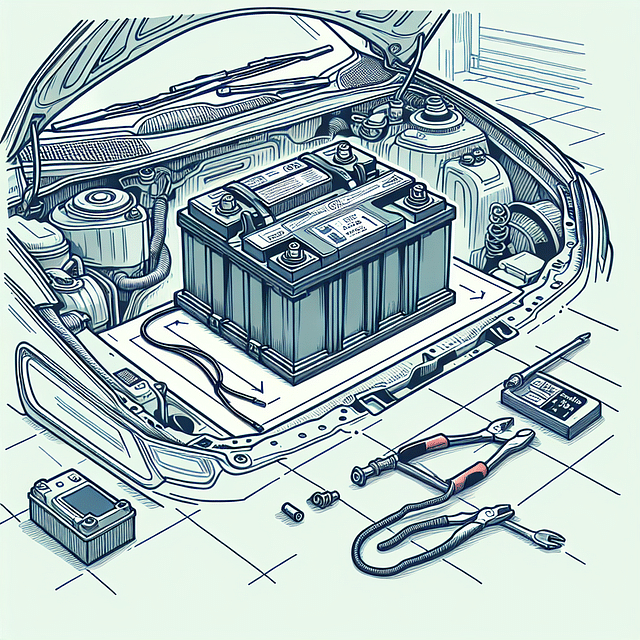 secure car battery mounting in the engine compartment