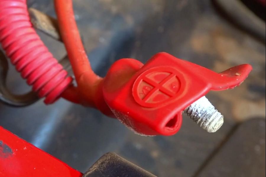 Cleaning motorcycle battery terminals