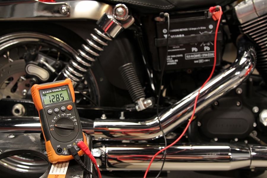 Inspecting motorcycle battery