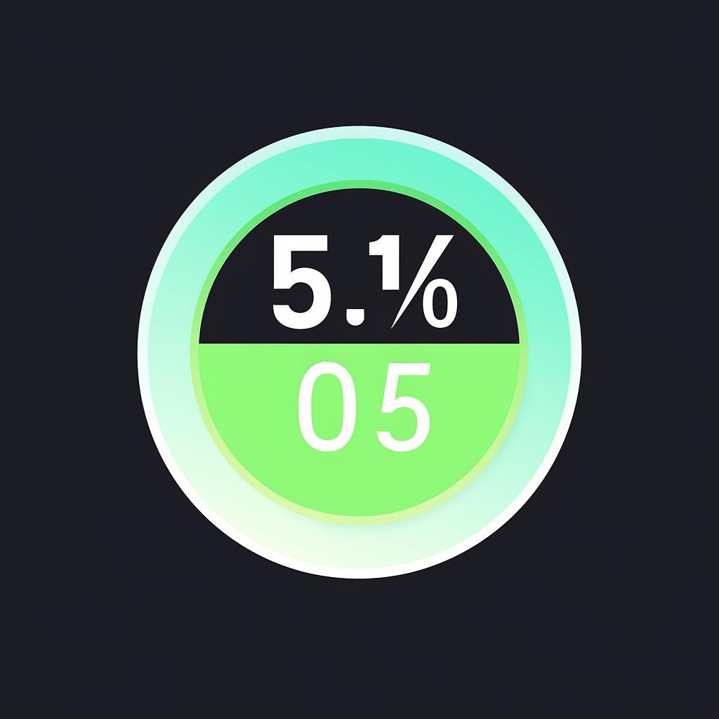 A battery charge level indicator showing 50% charge