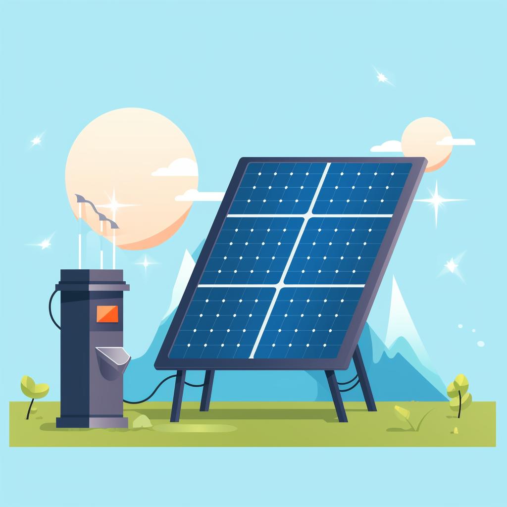 Solar battery being charged and discharged