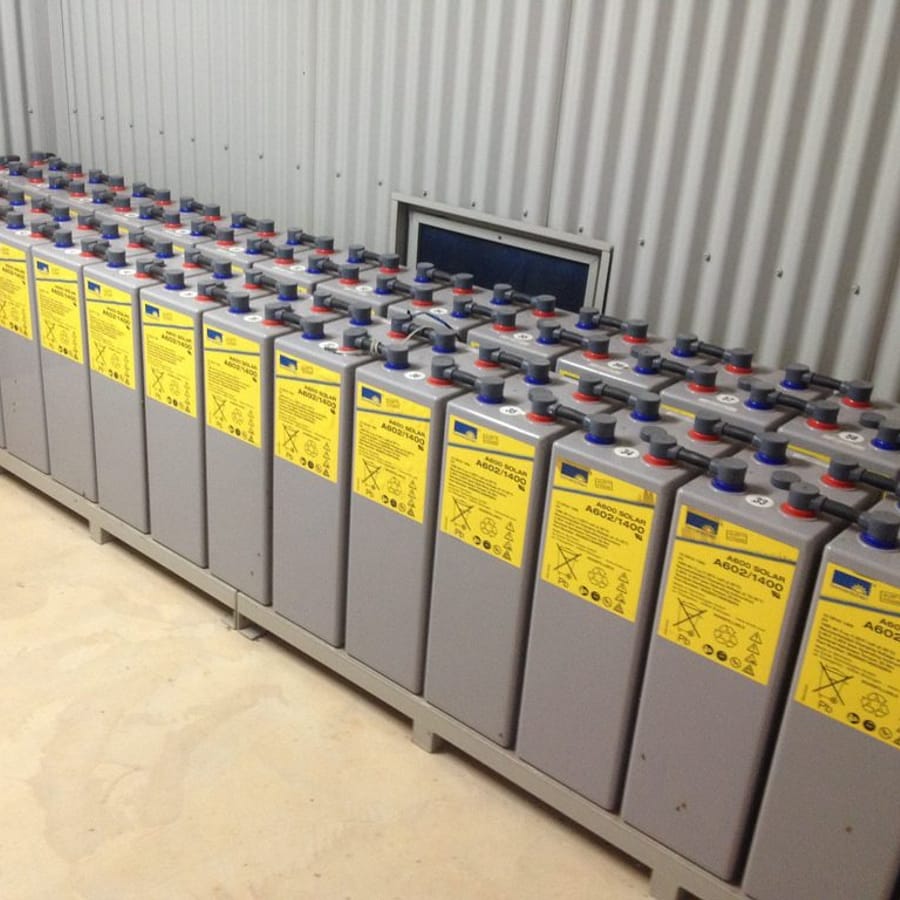 Various types of batteries used for solar energy storage