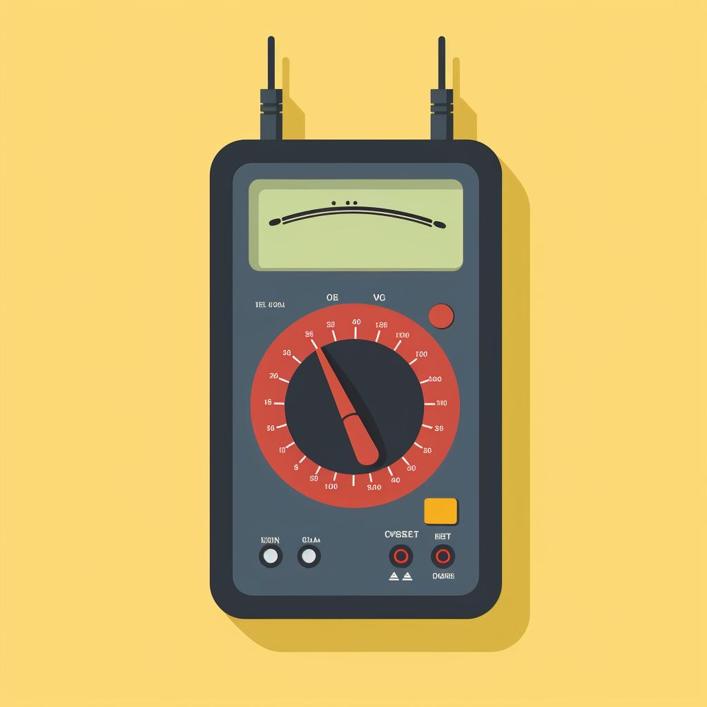 A multimeter showing a reading